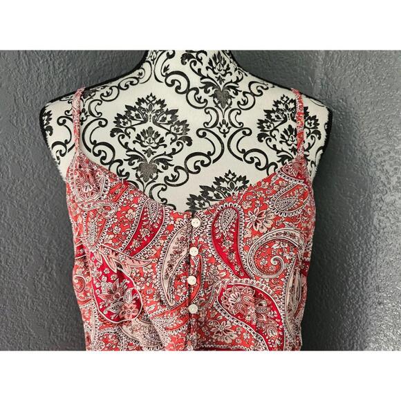 Women's Old Navy Spaghetti Strap Blouse Short Paisley Multicolor Size Large - Picture 5 of 10